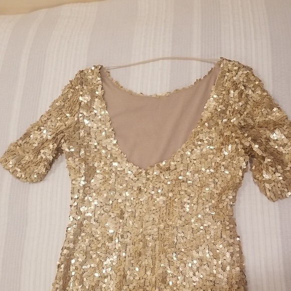 NWT Ark & Co Sequin Mini Dress, gold, size M - Picture 15 of 15